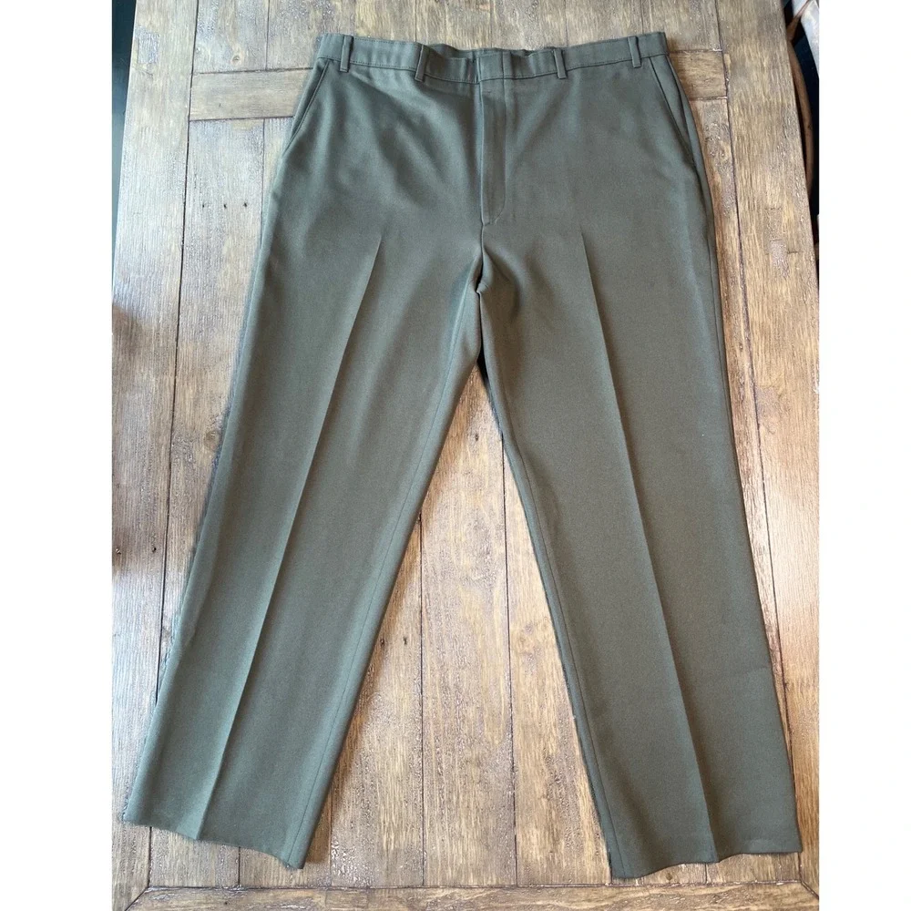 Vintage Levis Action Slacks Olive Green Dress Pants Mens 42x36 Made in USA 5385A